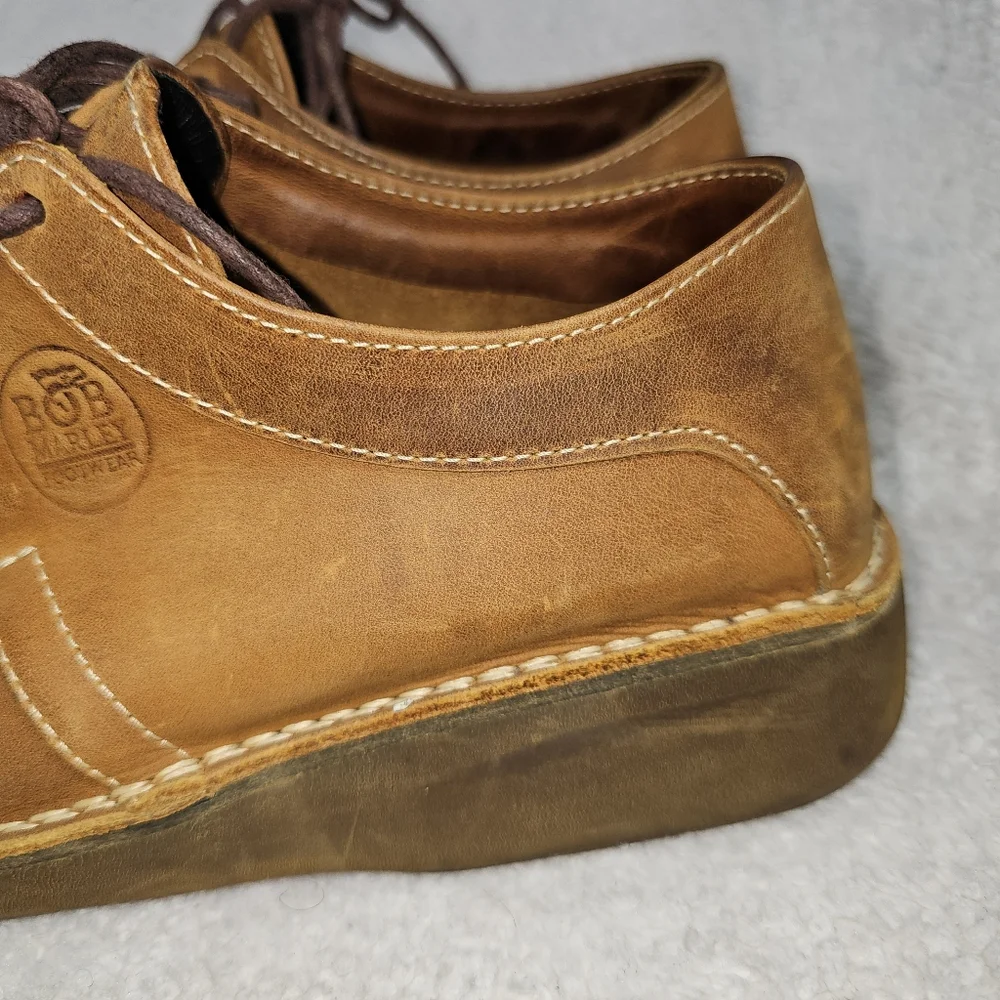 Vintage Bob Marley Brand Low Top Leather Shoe Size 7.5 - Picture 2 of 16